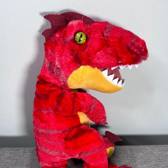 Build A Bear Dinosaur Tyrannosaurus Rex Stuffed Animal Plush Toy Red Striped - Picture 4 of 12